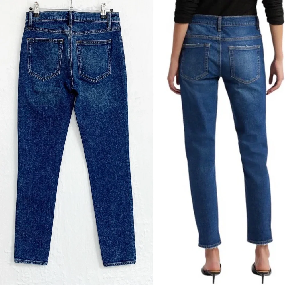 Frame Le Garcon Mid-Rise Boyfriend Jean in Othello Sz 25